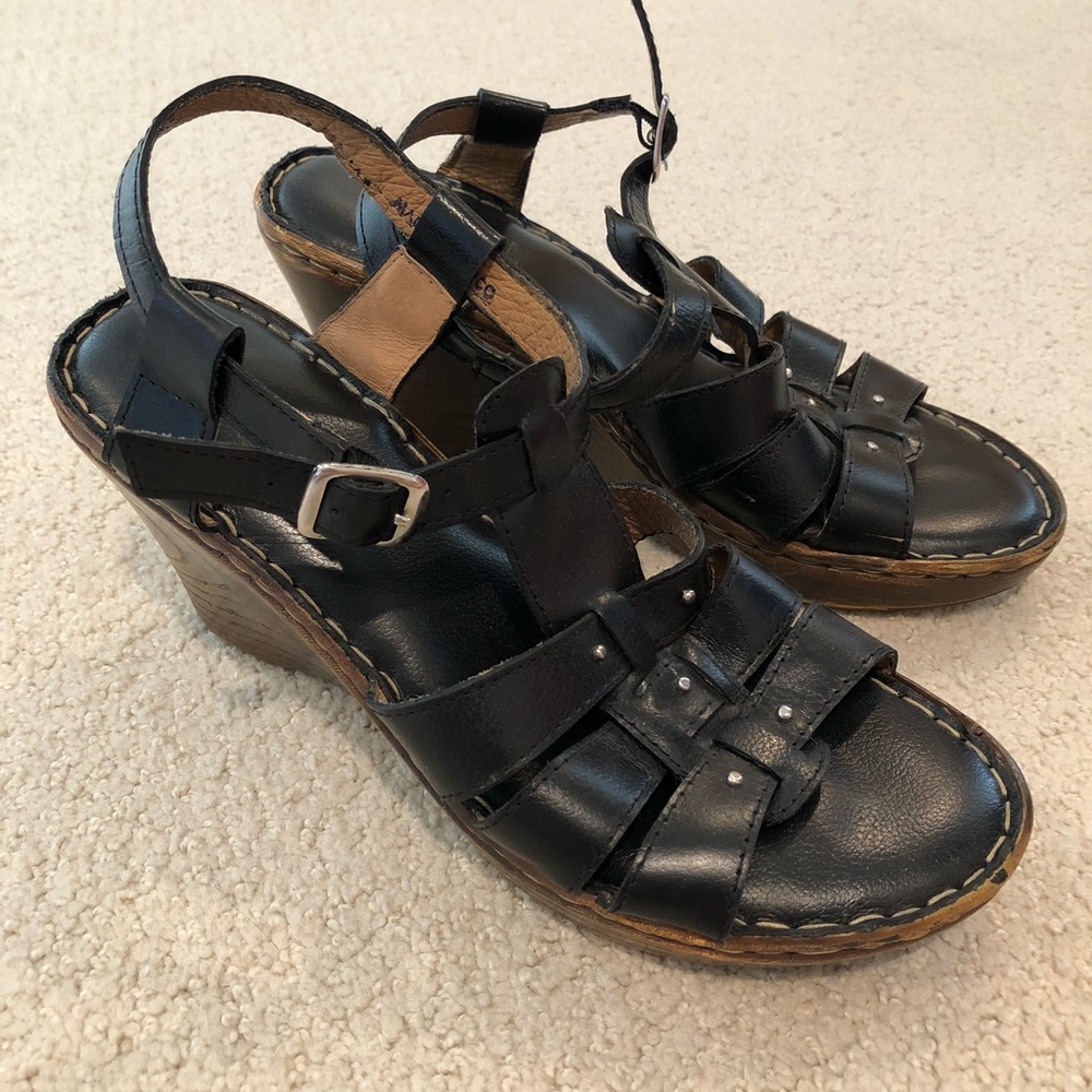 Lassen Black 3inch Strappy Wedges